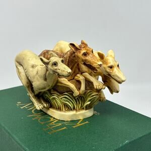 Harmony Kingdom Retired Racers Greyhounds Marble Resin Box Figurine 3060/5000 LE